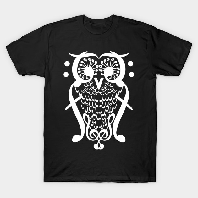 Music Note Owl Shirt Musicians Teacher Birthday Gift Bird T-Shirt by gogusajgm